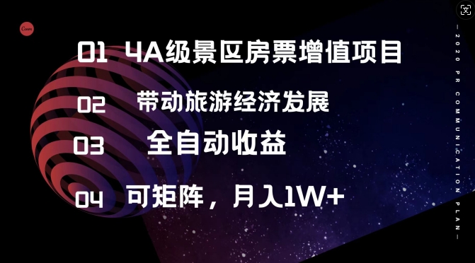 4A级景区房票增值项目  带动旅游经济发展 全自动收益 可矩阵 月入1w+-赚钱网