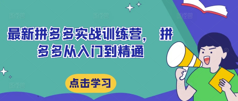 最新拼多多实战训练营， 拼多多从入门到精通-赚钱网