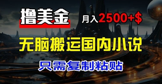 最新撸美金项目：搬运国内小说爽文，只需复制粘贴，月入2k+美金-赚钱网