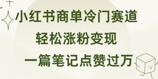 小红书商单冷门赛道 一篇笔记点赞过万 轻松涨粉变现-赚钱网