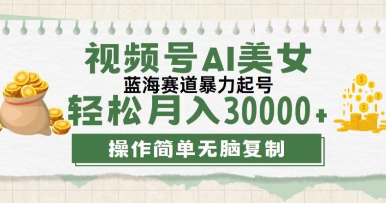 视频号创作者计划，下半年全新赛道，无需剪辑，AI生成，稳过原创，小白落地实操教学-赚钱网