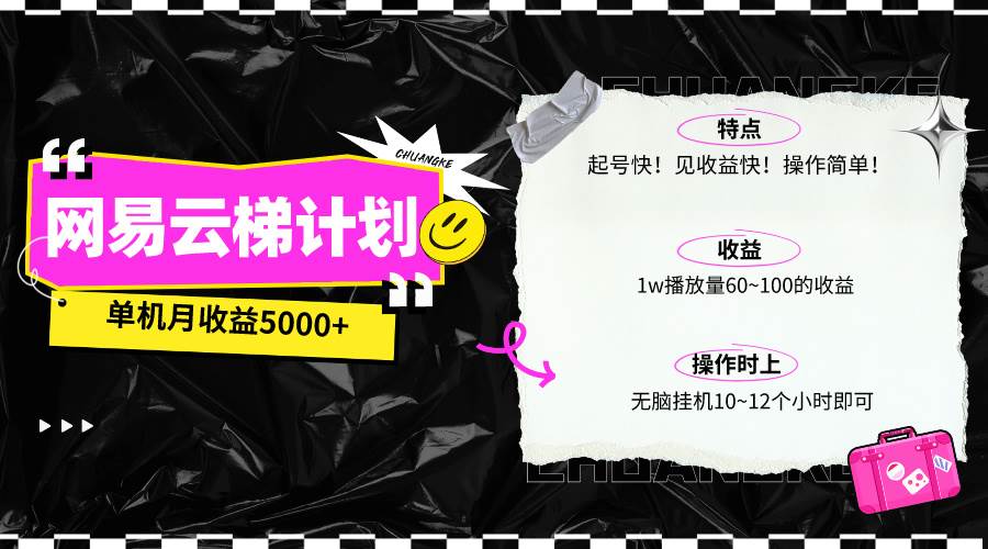 最新网易云梯计划网页版，单机月收益5000+！可放大操作-赚钱网