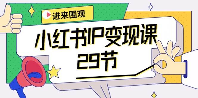 小红书IP变现课：开店/定位/IP变现/直播带货/爆款打造/涨价秘诀/等等/29节-赚钱网