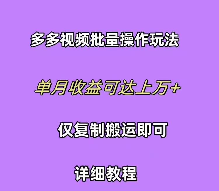 拼多多视频带货快速过爆款选品教程 每天轻轻松松赚取三位数佣金 小白必…-赚钱网