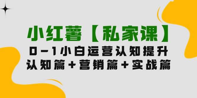 小红薯【私家课】0-1玩赚小红书内容营销，认知篇+营销篇+实战篇（11节课）-赚钱网