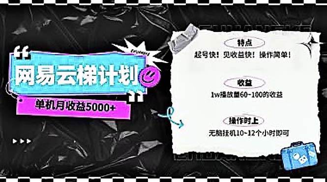2024网易云云梯计划 单机日300+ 无脑月入5000+-赚钱网