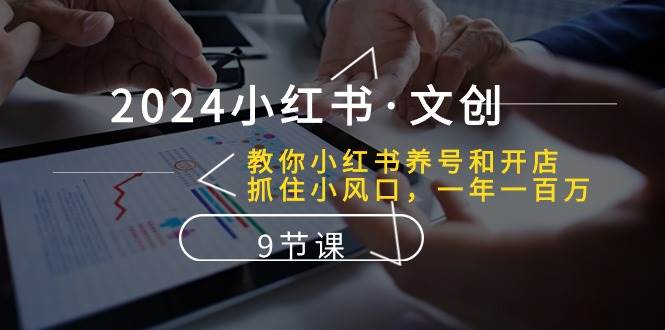 2024小红书·文创：教你小红书养号和开店、抓住小风口 一年一百万 (9节课)-赚钱网