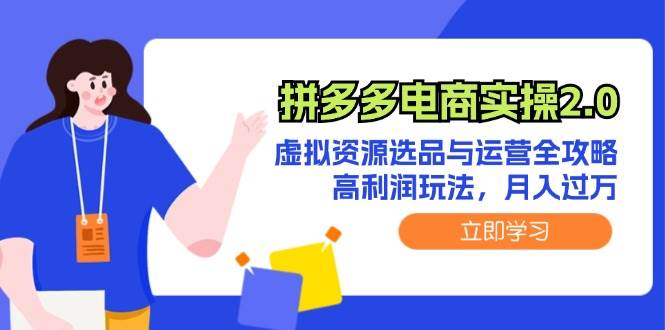 拼多多电商实操2.0：虚拟资源选品与运营全攻略，高利润玩法，月入过万-赚钱网