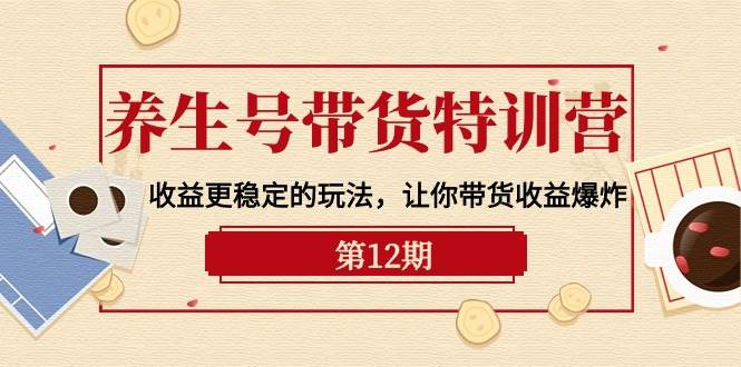 养生号带货特训营【12期】收益更稳定的玩法，让你带货收益爆炸-9节直播课-赚钱网