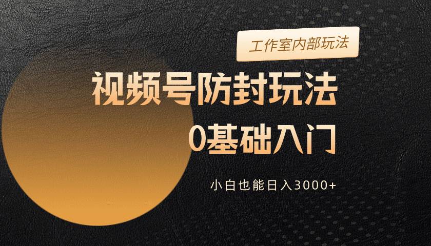 2024视频号升级防封玩法，零基础入门，小白也能日入3000+-赚钱网