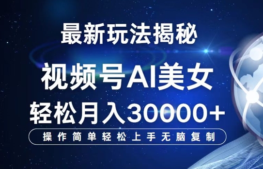 视频号AI最新玩法揭秘，操作简单轻松上手无脑复制，轻松月入过W-赚钱网