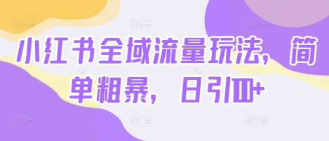 小红书全域流量玩法，简单粗暴，日引100+-赚钱网