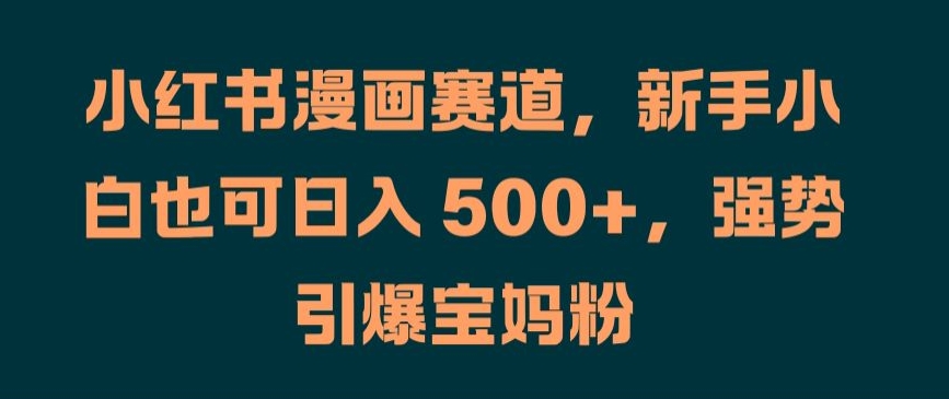 小红书漫画赛道，新手小白也可日入 500+，强势引爆宝妈粉【揭秘】-赚钱网