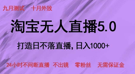 淘宝无人直播5.0，打造日不落直播，24小时不间断直播 不出镜 零粉丝 无需保证金-赚钱网