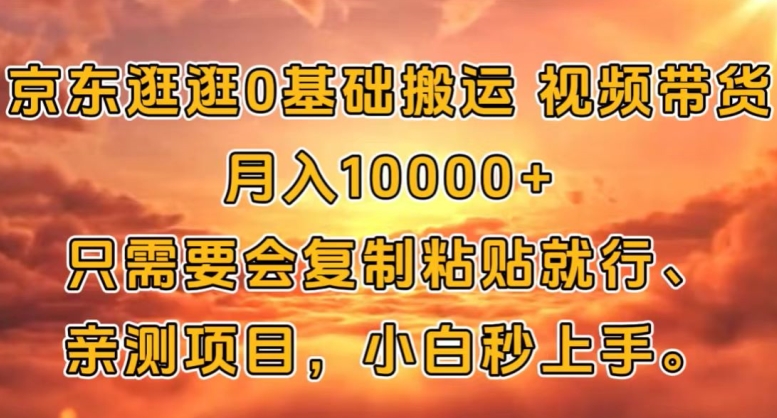 京东逛逛0基础搬运视频带货【赚佣金】月入1w-赚钱网