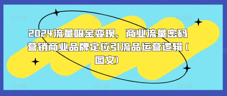 2024流量吸金变现，商业流量密码营销商业品牌定位引流品运营逻辑(图文)-赚钱网