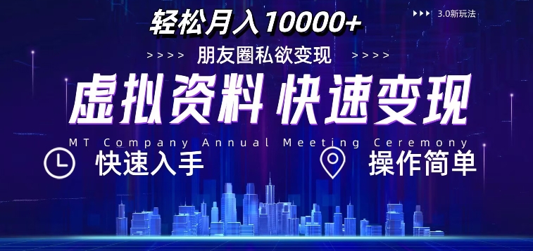 虚拟资料新玩法，快速变现，轻松月入1w+，小白轻松操作-赚钱网