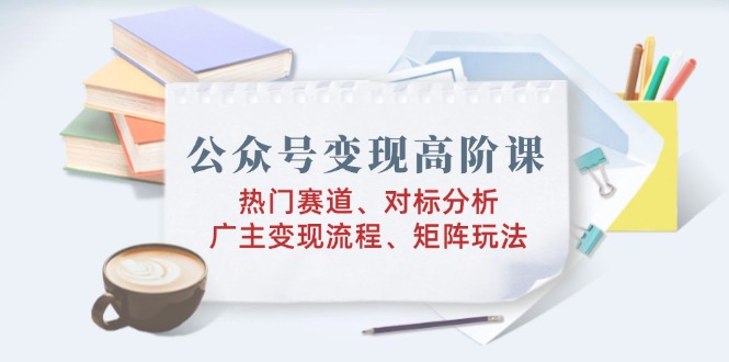 （14177期）公众号变现高阶课：热门赛道、对标分析、广告主变现流程、矩阵玩法-赚钱网