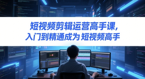 短视频剪辑运营高手课，入门到精通成为短视频高手-赚钱网