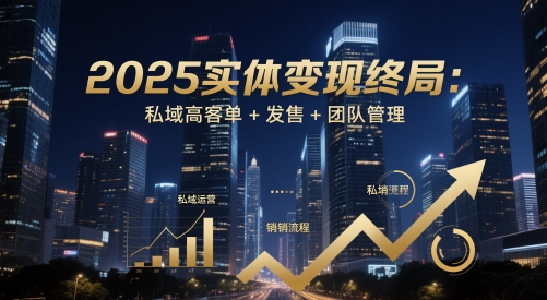 2025实体变现终局：私域高客单+发售+团队管理-赚钱网