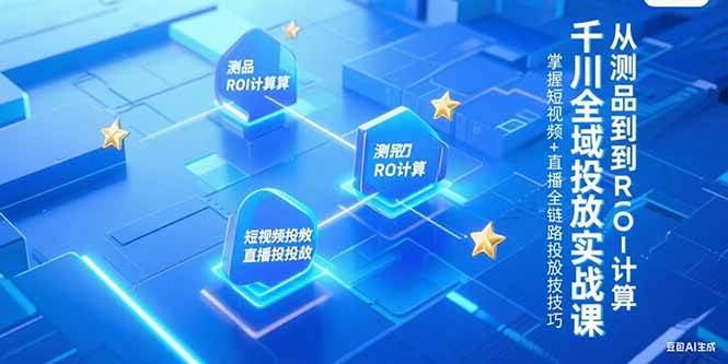 （15256期）千川全域投放实战课，从测品到ROI计算，掌握短视频+直播全链路投放技巧-赚钱网