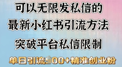 最新“摆烂式”引流打法，小红书私信引流，单天引流100+-赚钱网