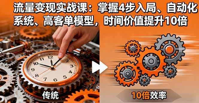流量变现实战课：掌握4步入局、自动化系统、高客单模型，时间价值提升10倍-赚钱网