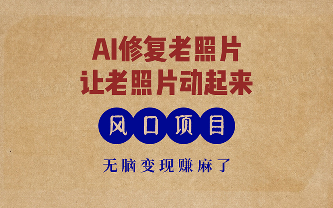 （13296期）最新风口项目，AI一键修复老照片，让老照片动起来，接单到手软，无脑变…-赚钱网