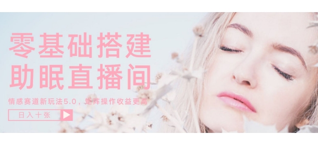 零基础手把手教你搭建助眠直播间，月入过W，可矩阵操作放大收益-赚钱网