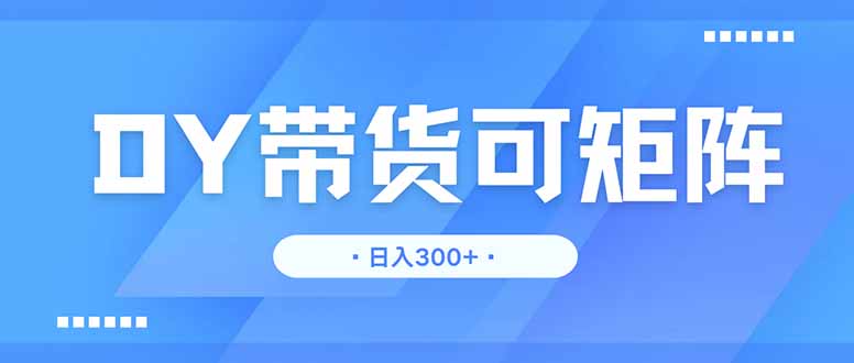 （14414期）DY带货，日入300＋矩阵无上限-赚钱网