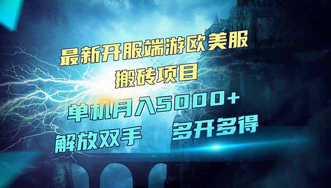 （14516期）全网热门游戏欧美服端游搬砖，最新开服，项目红利期，单机月入5000+-赚钱网