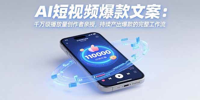 （15569期）AI短视频爆款文案：千万级播放量创作者亲授，持续产出爆款的完整工作流-赚钱网