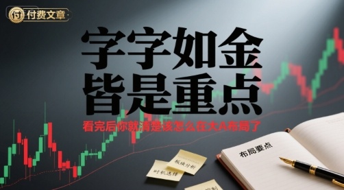 付费文章：字字如金 皆是重点， 看完后 你就清楚该怎么在大A布局了-赚钱网