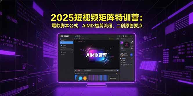 （15475期）2025短视频矩阵特训营：爆款脚本公式，AIMIX智剪流程，二创原创要点-赚钱网