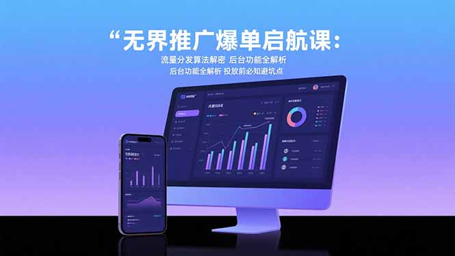 无界推广爆单启航课：流量分发算法解密 后台功能全解析 投放前必知避坑点-赚钱网