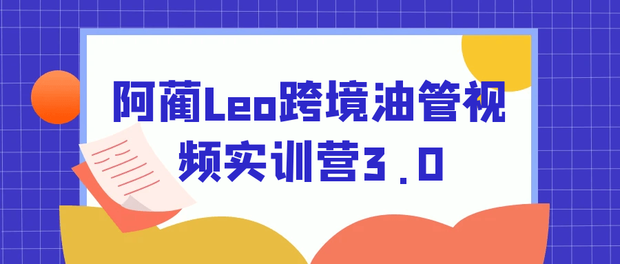 阿蔺Leo跨境油管视频实训营3.0-赚钱网