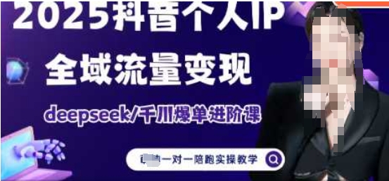 2025个人IP短视频带货(进阶版)全域流量变现，deepseek千川爆单进阶课-赚钱网