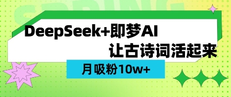 用DeepSeek做AI 古诗词视频，涨粉 10W+(保姆级教程)-赚钱网