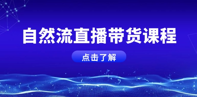 （13809期）自然流直播带货课程，结合微付费起号，打造运营主播，提升个人能力-赚钱网