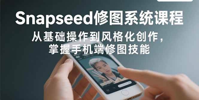 （15732期）Snapseed修图系统课程：从基础操作到风格化创作，掌握手机端修图技能-赚钱网