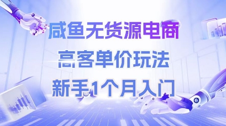 咸鱼无货源电商，高客单价玩法，新手1个月入门-赚钱网
