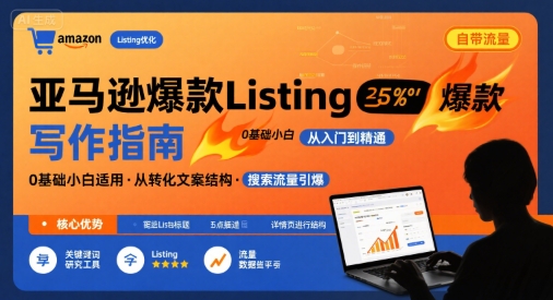 亚马逊爆款Listing写作方法，亚马逊0基础小白也能写爆款自带流量的Listing-赚钱网