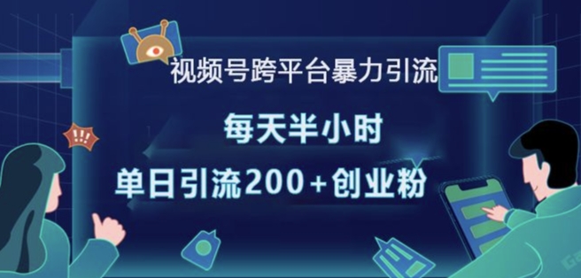 视频号跨平台暴力引流，每天半小时，单日引流200+精准创业粉-赚钱网