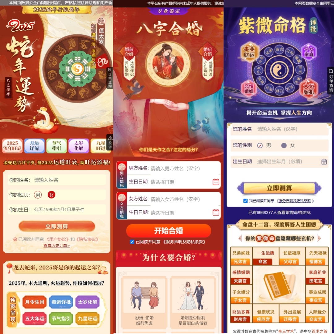 2025新版蛇年测算系统源码-赚钱网