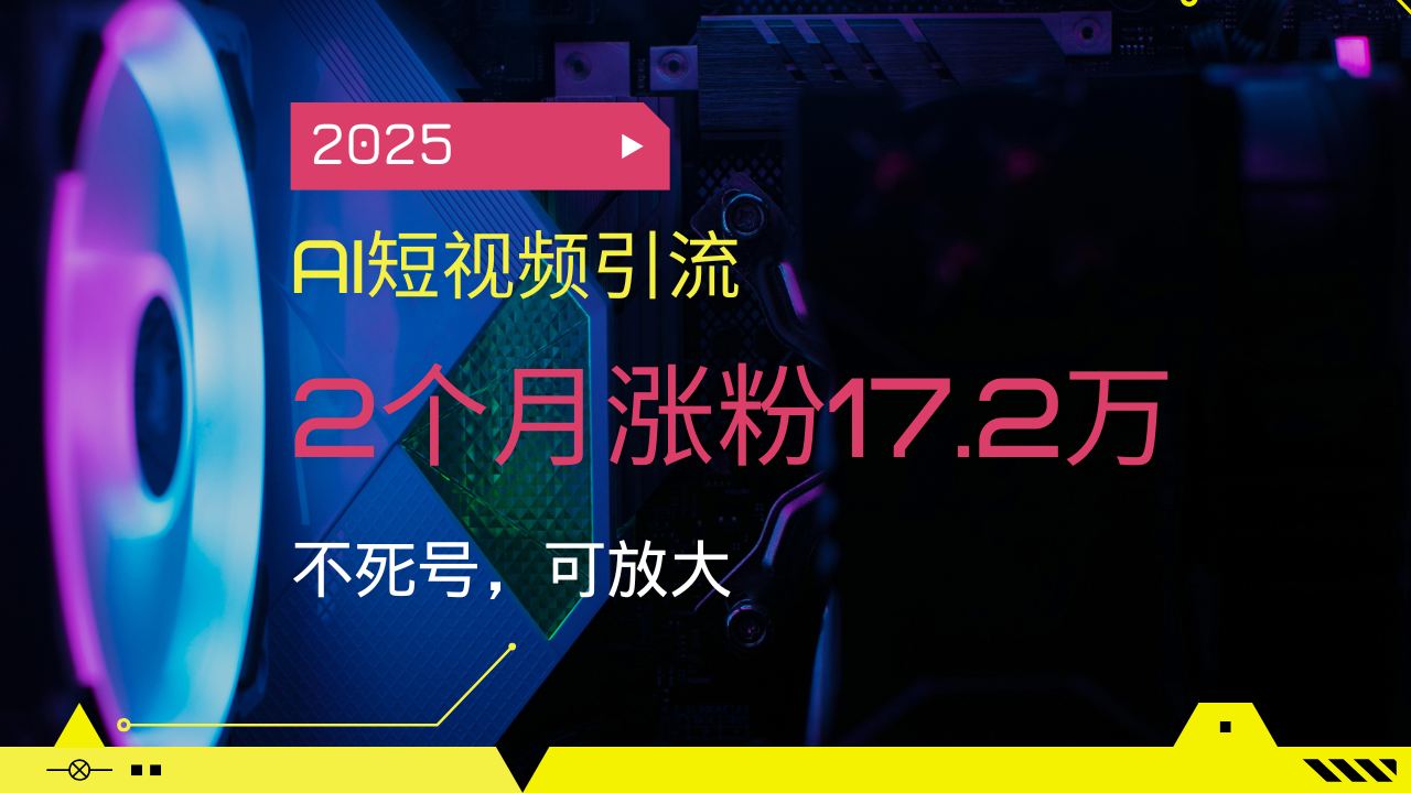 （14213期）2025AI短视频引流，2个月涨粉17.2万，不死号，可放大-赚钱网