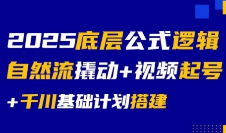 2025底层公式逻辑自然流撬动+视频起号+千川基础计划搭建-赚钱网
