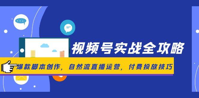 （14925期）视频号实战全攻略，爆款脚本创作，自然流直播运营，付费投放技巧-赚钱网