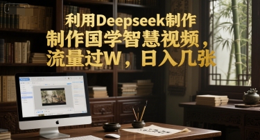 利用Deepseek制作国学智慧视频，流量过W，日入几张-赚钱网