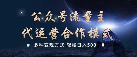 公众号流量主代运营 多种变现方式 轻松日入5张【揭秘】-赚钱网