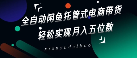 全自动闲鱼托管式电商带货，轻松实现月入五位数【揭秘】-赚钱网